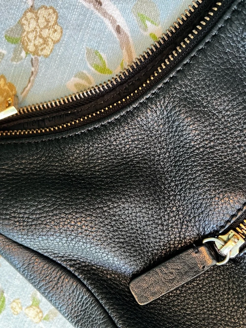 Calvin Klein Black Pebbled Faux-Leather Hobo with Gold plated hardware - Picture 6 of 12